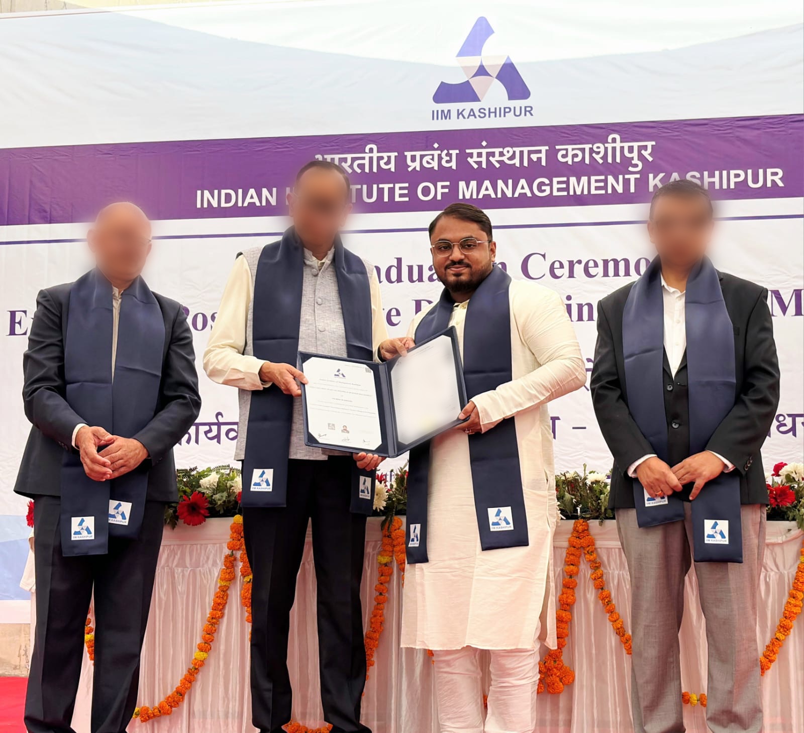 Sourish Mukherjee receiving the Executive PGDM at Indian Institute of Management (IIM) Kashipur